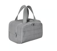 Alulayu Trousse de toilette de voyage, grande capacité, grande capacité, à ouverture large, 4 en 1, multifonctionnelle, pour femme, avec séparateur et poignée, kaki, gris, 均码