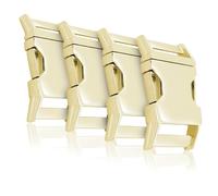Alumaxx fermetures à clip métal 3/4" 20 mm, lot de 4, boucles à clic double face légèrement courbées, finition laiton brillant doré, pour bracelets paracorde, colliers de chien, sangles de sac à dos