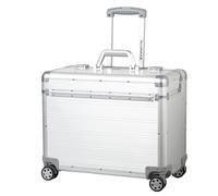Alumaxx Valise de pilote à 4 roulettes 47 cm, compartiment pour ordinateur portable couleur argent
