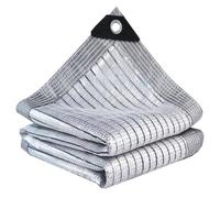 Aluminet Filet d'ombrage 75 % avec œillets, bâche en maille réfléchissante pour terrasse, balcon, jardin, protection des plantes (8 x 15 m)