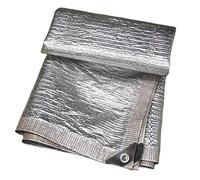 Aluminet Tissu d'ombrage thermique réfléchissant à 99 % avec œillets - Bâche en maille durable pour terrasse, patio, porche, voiture, protection UV et housse de pluie - Argenté