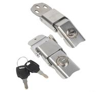 AluMiniature um Lot de 2 verrous de boîte en alliage | Loquet de boîtier supérieur de moto avec dégagement rapide et coussinet en caoutchouc antidérapant | Plaque inférieure à boucle à double tête