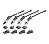 Aluminium 4140 Carbone Steel Front & Rear CVD Drive Shafts with Alloy 7075 Wheel Hex (broches Thickened 2mm) for Arrma 1:18 Granite GROM / 1:14 Typhon GROM Small Scale Buggy Upgrades - Silver