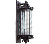 Aluminium à LED rétro chinois Lumières murales extérieures à rayures à rayures Brasse-ombre étanche rectangle antique lampe à applique de lanterne de sable de style japonais E27 pour jardin, clôture,