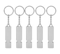 Aluminium Alloy Dual Tubes Whistle Lifeleshing Emergency Outdoor Tool Silver 5PCS (Argent)