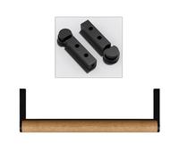 Aluminium Alloy Wood Grain Closet Rod, Closet Round Closet Vêtements Organisateur Bar Conception non glissée, Wall Armoire de la garde-robe Hid Kit de support de manteau (couleur B, 140 cm (55 1/8