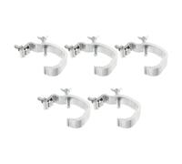 Aluminium Argenté Crochet de Scène 5 Pièces pour Éclairage | Pince Robuste, Installation, Design Nervuré Antidérapant, pour Théâtre et Configurations Dj
