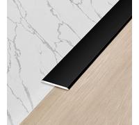 Aluminium Bande De Transition Sol, Floor Flat Divider Strip pour Sols Stratifiés, Parquets Et LVT - Plaque Métallique Floor Flat Divider Strip(Black,15mm)