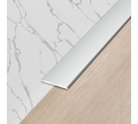Aluminium Bande De Transition Sol, Floor Flat Divider Strip pour Sols Stratifiés, Parquets Et LVT - Plaque Métallique Floor Flat Divider Strip(Silver,35mm)