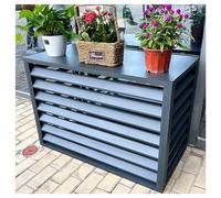 Aluminium Cache Climatiseur Extérieur Écran De Clôture De Climatisation Support De Fleur Climatiseur Installation Facile 100x50x70cm 110x60x80cm (Color : Gray, Size : 110x60x80cm)