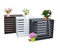 Aluminium Cache Climatiseur pour Extérieur Balcon D'Arrière-Cour, Résistant À l'usure Support de Climatiseur, Anti-Pluie Couverture de Climatiseur, Décoratif, Anti-Corrosion (Color : Brun, Size : 10