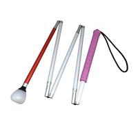 Aluminium Canne Blanche pour Aveugle,Pliante en 5 Sections avec Boule Tournante à Roulement (120 cm (47.2 inch), Rose Poignée)