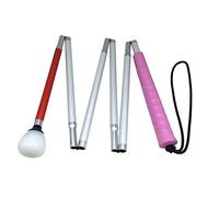 Aluminium Canne Blanche pour Aveugle,Pliante en 6 Sections avec Boule Tournante à Roulement (135 cm (53.1 inch), Rose Poignée)