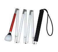 Aluminium Canne Blanche pour Aveugle,Pliante en 7 Sections avec Boule Tournante à Roulement (135 cm (53.1 inch), Noir Poignée)
