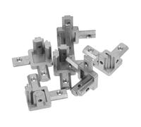 Aluminium Connecteur D’angle à 3 Voies 6 Pièces pour Profilé | Connexion Stable, pour Structures Complexes et Décoratives, Assemblage Précis Résistance à Rouille