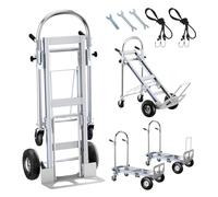Aluminium Diable Pliant, Chariot de Manutention 3 en 1, Capacité 454 kg, Roues Pneumatiques en Caoutchouc Durable - Chariot de Transport Robuste et Pliable pour Supermarché, Jardin, Pelouse