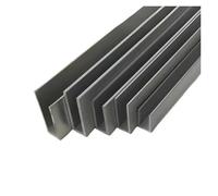 Aluminium En Forme De U Profilé en U aluminium, rainure équilatérale, panneau bois, fente for carte, bordure de fermeture décorative, argent noir(500MMX2_8X8X6.4MM)