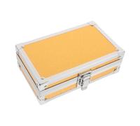 Aluminium Mallette Rigide Verrouillable avec Mousse Prédécoupée 7 Pouces | Rangement Sécurisé pour Microphone sans Fil et Matériel Photo, Coque Abs, Finition Professionnelle, Couleur Or