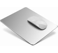 Aluminium Metal Mouse Pad,Ultra Thin Non-Slip Waterproof PU Leather and Aluminium Alloy Surface for Fast and Accurate Control,24 x 20 cm,Silver