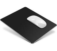 Aluminium Metal Mouse Pad,Ultra Thin Non-Slip Waterproof PU Leather and Aluminium Alloy Surface for Fast and Accurate Control,24 x 20 cm,Black