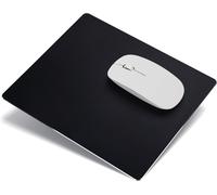 Aluminium Mouse Mat Non-Slip Metal Mouse Mat Double-Sided Mouse Mat for Laptop and PC 24 x 20 cm (Black)