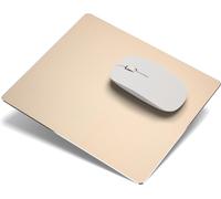 Aluminium Mouse Mat Non-Slip Metal Mouse Mat Double-Sided Mouse Mat for Laptop and PC 24 x 20 cm (Gold)