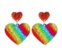 Aluminium Ohrringe strahlen helles Gesicht, Liebes-Acryl, bunte Quasten-Ohrringe, Liebes-Ohrringe Delphin Ohrringe (B, 8x8x1cm)