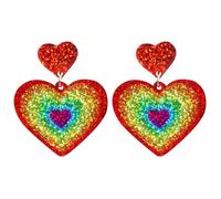 Aluminium Ohrringe strahlen helles Gesicht, Liebes-Acryl, bunte Quasten-Ohrringe, Liebes-Ohrringe Delphin Ohrringe (A, 8x8x1cm)