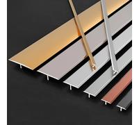 Aluminium Profil Transition T Moulage 3 Pièces, Bande De Séparation De Sol, Bande De Seuil Pour Couvrir Les Espaces Entre Les Sols En Bois, Les Carreaux(Gold,1.5 * 270cm/3 * 90cm)