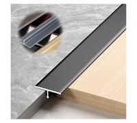 Aluminium Profilé Transition À Coller, Bande De Transition, Barre De Seuil, Profilé En T, Pour Relier Les Espaces Du Sol Et Les Carreaux De Plancher Stratifié(Noir,W2*L270cm(3 * 90cm))