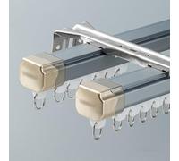 Aluminium Rail De Rideau Pour Séparateur De Pièce Montage Au Plafond Ou Au Mur Sont Livrés Avec Des Rouleaux Et Des Embouts(Blue-double-B,3.9ft/120cm)