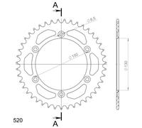 Supersprox 49d Ral245x49blu Rear Sprocket Argenté 49t