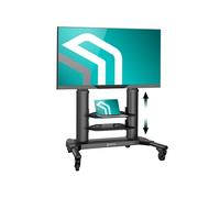 ONKRON Support TV roulettes pour 40-80 Pouces TV, Pied TV Roulette d'Aluminium Poids de 55,5 kg - Support TV sur Pied avec roulettes VESA 200x200-700x400/Meuble TV Roulette Etagere TS2771-B Noir