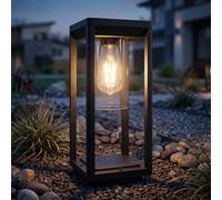 Aluminium sur Pied Lampe Extérieur Jardin Éclairage Retro Lanterne Route Embase