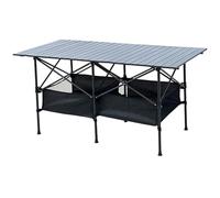 Aluminium Table Pliante De Pique Nique Portable, Pliable Table De Barbecue De Camping Exterieur Résistante Aux Intempéries pour Fête, Mariage, Jardin(140 * 70cm+String Bag)