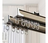 Aluminium Tringle À Rideaux Pas Facile À Rouiller | plafond et support mural Système de rails de rideaux | pour Rideaux, Bureau, Douche | Installation par défaut en haut(Gold,1.2m/3.93FT)