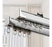 Aluminium Tringle À Rideaux Pas Facile À Rouiller | plafond et support mural Système de rails de rideaux | pour Rideaux, Bureau, Douche | Installation par défaut en haut(White,5m/16.4FT(4 * 1.25m))