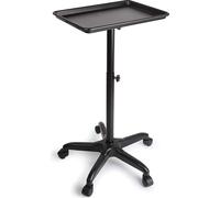 Aluminiumlegierung Tablett Salon Spa Beauty Tattoo Metall Rolling Service Instrumententablett Ständer Rolling Salon Service Cart Tattoo Rolling Tray Station (Schwarz)