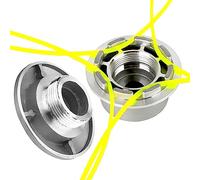 AluminiumTete Debroussailleuse, ACTOYS Tête de Ligne en Aluminium, Tête Coupe Bordure Universel, Tête de Debroussailleuse avec 4 Lignes,Tête de Coupe-Herbe en Aluminium, Tête Faucheuse