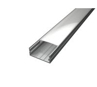 Alumino 200 cm - Profilé Aluminium Blanc pour Rubans LED 20 mm avec Cache Plat clipsable : Opale et 2 Embouts / 4 Clips - Loire