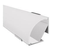 Alumino Fulda - Profilé d'angle LED en aluminium - Blanc - 100 cm - Couvercle opale + accessoires - Pour bandes LED jusqu'à 16 mm - 1 m