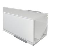 Alumino OPALE - Profilé aluminium LED 100 cm CORNER-90 en blanc + cache blanc laiteux 100 cm pour bandes LED aluminium