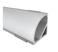 Alumino Profilé d'angle en aluminium à LED anodisé pour bandes LED de 16 mm avec couvercle OPAL encliquetable 100 cm - Spree