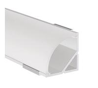 Alumino - Profilé en aluminium LED blanc - 200 cm - Profilé d'angle - Couvercle opale - Pour bandes LED de 12 mm - 2 m de long - Weser