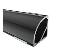 Alumino - Profilé en aluminium LED noir - 200 cm - profilé d'angle - semi-couverture + accessoires inclus - pour bande LED de 16 mm - 2 m de long - compatible avec Philips Hue - Spree