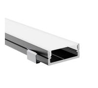 Alumino | Profilé en aluminium LED noir - Profilé en saillie 100 cm | Couvercle opale + accessoires | Pour bandes LED jusqu'à 20 mm | Compatible avec Philips Hue | 1 m | Bille