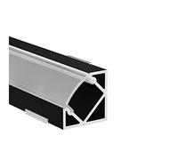 Alumino® Profilé LED en aluminium - Angle à 45 ° avec cache opale/semi-transparent/ blanc diffus - Longueur 200 /150/100/50 cm, Aluminium + couvercle (Semi / diffuseur) 0,5 m.