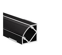 Alumino® Profilé LED en aluminium - Angle à 45 ° avec cache opale/semi-transparent/ blanc diffus - Longueur 200 /150/100/50 cm, Aluminium + couvercle (transparent) 0,5 m.