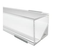 Alumino SEMI - Profilé aluminium LED 200 cm CORNER-90 en blanc + cache semi-transparent diffus 200 cm pour bandes LED aluminium