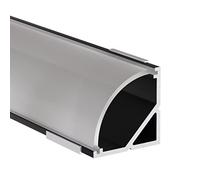 Alumino Weser Profilé en aluminium LED noir, 100 cm, profilé d'angle, semi-couverture, pour bandes LED de 12 mm, 1 m
